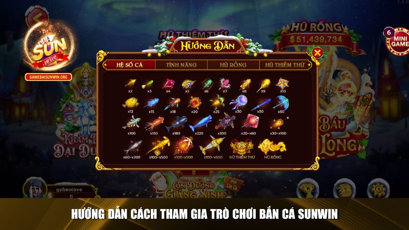 Hướng dẫn cách tham gia trò chơi bắn cá Sunwin