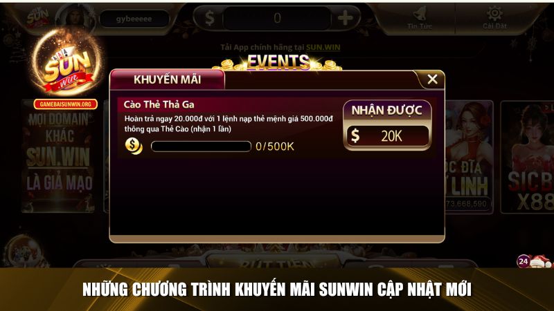 Những chương trình khuyến mãi Sunwin cập nhật mới